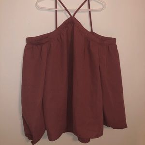 dusty color off the shoulder top